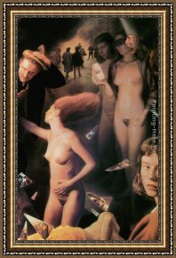 Luis Framed Paintings - The Eve [detail right] by Luis Jose Estremadoyro